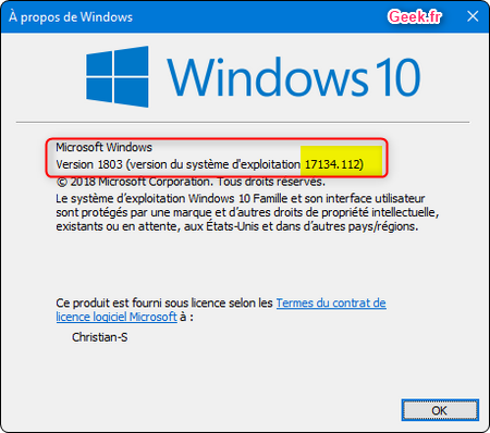 Windows-10-1803-KB4284835-version