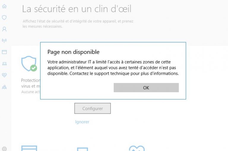 Votre Administrateur Informatique A Limité L'accès à Certaines Zones